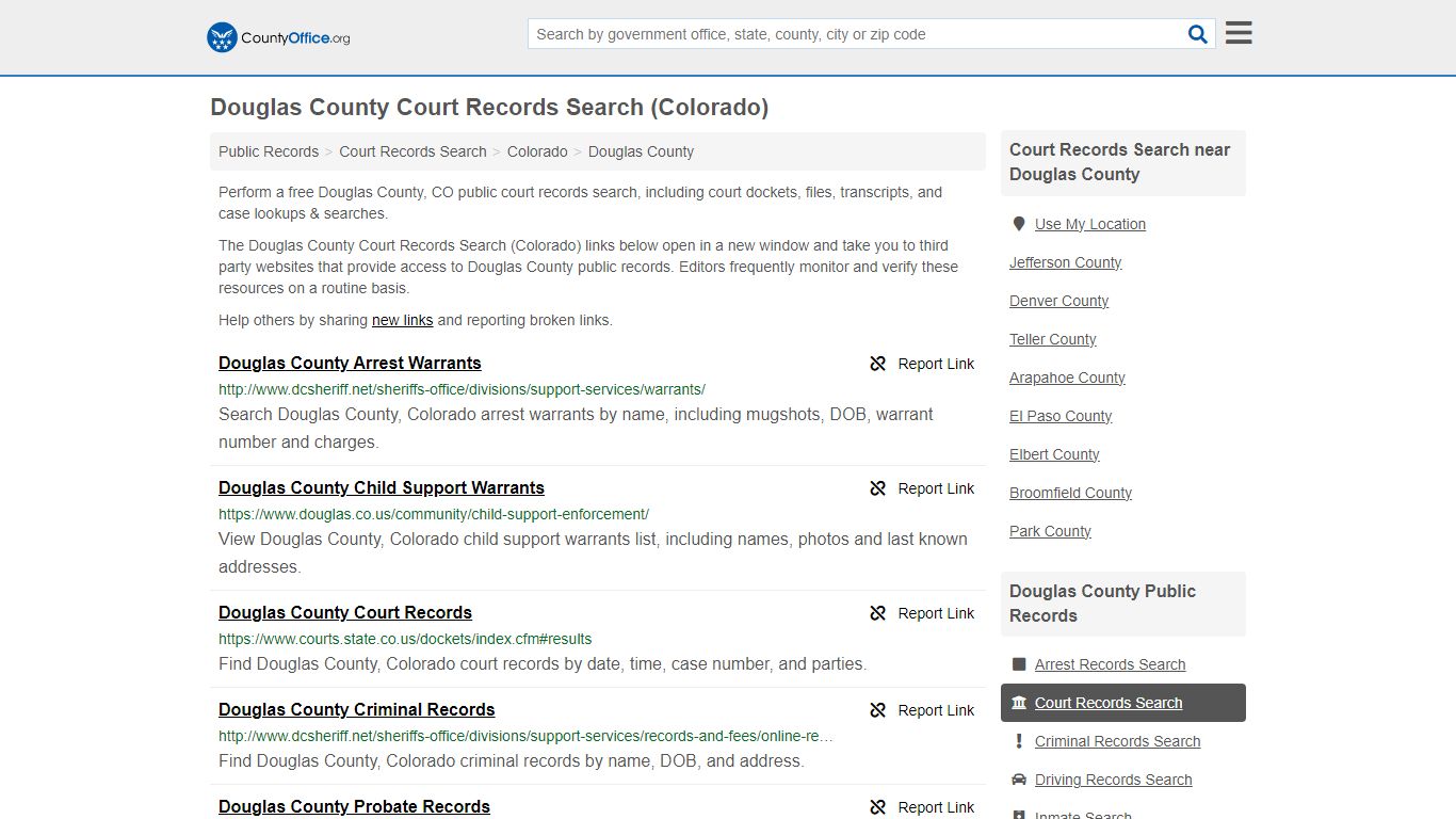 Douglas County Court Records Search (Colorado) - County Office