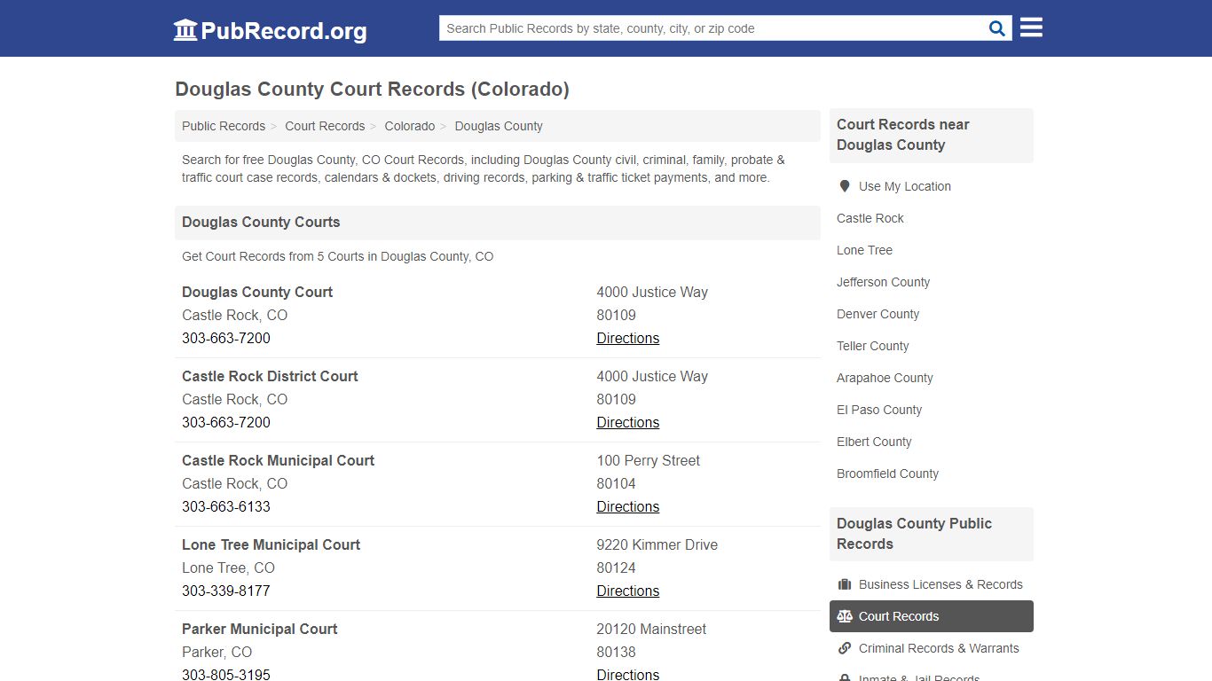 Free Douglas County Court Records (Colorado Court Records) - PubRecord.org